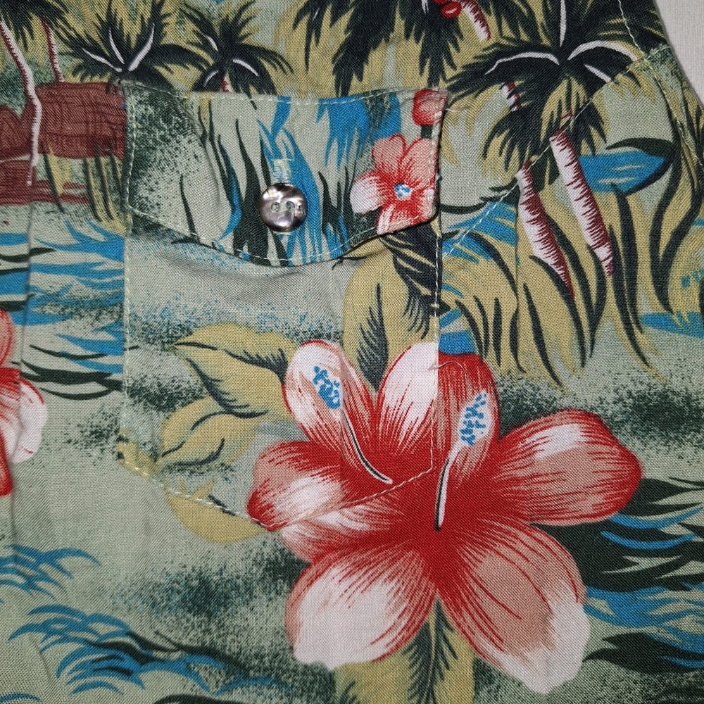 Vintage Newport News Tropical Hibiscus Tie Front Sleeveless Button Up Top S - Picture 14 of 14